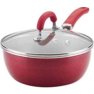 Rachael Ray Skab lkker Nonstick Saute/All Purpose Pan med Lg 3 Quart Red Shimmer