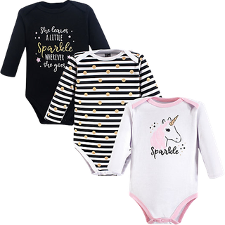 Hudson baby unisex baby bomuld langærmet bodysuits gnist enhjørning 6-9 måneder