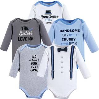 Hudson baby unisex baby bomuld langærmet bodysuits smukke fella 0-3 måneder os