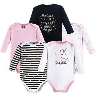 Hudson baby unisex baby bomuld langærmet bodysuits gnist enhjørning 0-3 måneder