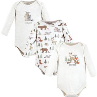 Hudson baby unisex baby bomuld langærmet bodysuits baby og småbarn t shirt sæt skovdyr 3-pak 6-9 måneder os
