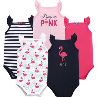 Hudson baby unisex baby bomulds ?rmel?se bodysuits t-shirt s?t lys flamingo 6-9 m?neder os
