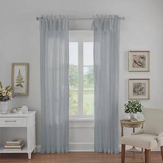 Elrene Home Fashions Jolie knuste semi-sheer vinduesgardin Justerbar bindemiddel p? enkeltpanel 52 """" X 84 """" (1 panel) Hvid