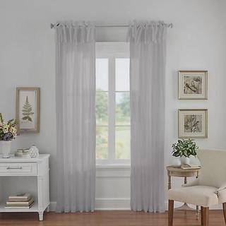 Elrene Home Fashions Jolie knuste semi-sheer vinduesgardin Justerbar tie-top enkeltpanel 52 """" x 95 """" (1 panel) Hvid