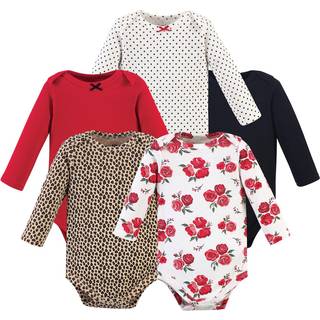 Hudson baby unisex baby bomuld langærmet bodysuits grundlæggende rose leopard 0-3 måneder