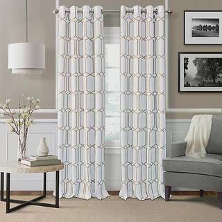 Elrene Home Fashions Kaiden Geometrisk Room-m?rkende vinduesgardin enkeltpanel 52 """" W x 95 """" L (1 panel) Skiferbl?
