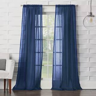 Nr. 918 Tayla knust tekstur semi-sheer stang lomme gardin panel 50 """" x 95 """" Marine