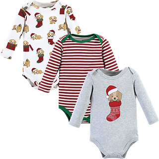 Hudson baby unisex bomuld langærmet bodysuits og småbarn t-shirt sæt Christmoose 3-6 måneder os