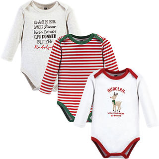 Hudson baby unisex bomuld langærmet bodysuits og småbarn t-shirt sæt Rudolph Reindeer 6-9 måneder os
