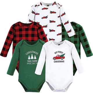 Hudson baby drenge bomuld lang?rmet bodysuits og sm?barn t-shirt s?t juletr? 18-24 m?neder os