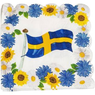 Svensk flag servietter, 33x33cm