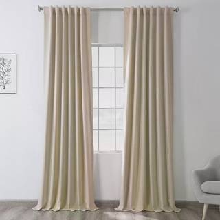 HPD Half Price Drapes Faux Silk Blackout Curtain til Room Decor Vintage Textured (1 Panel) PDCH-KBS2BO-84 50 i X 84 i Off White