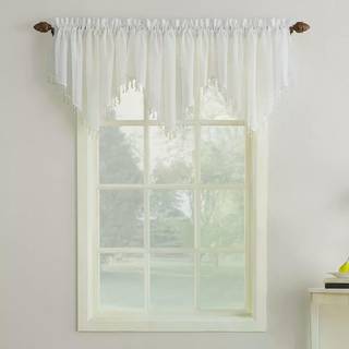 Nr. 918 Erica knust Voile Ascot Beaded Sheer Rod Pocket Curtain Valance