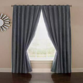 Eclipse Bradley Modern 100% Blackout Thermal Rod Pocket Curtain til sovev?relse stue eller teater (1 panel) 50 i x 95 i stenbl?