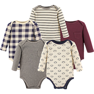 Hudson baby baby piger bomuld langærmet bodysuits bodysuit burgunder fodbold 3-6 måneder os