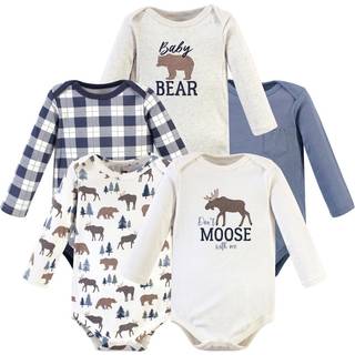 Hudson baby unisex baby bomuld lang?rmet bodysuits moose bj?rn 3-6 m?neder