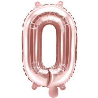 Rosa guld O folieballon 35 cm – Perfekt til festlig dekoration og bogstavguirlande