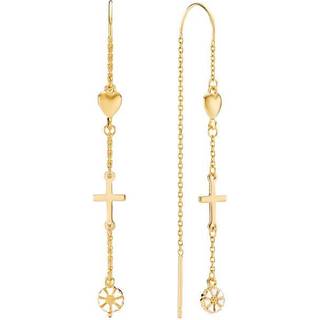 Lund Copenhagen forgyldt lille marguerit ørehænger med tro, håb og kærlighed