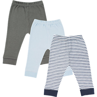 LUVABLE FROWNS UNISEX BABY BOMULL PANTS Navy Stripe 3-6 månader