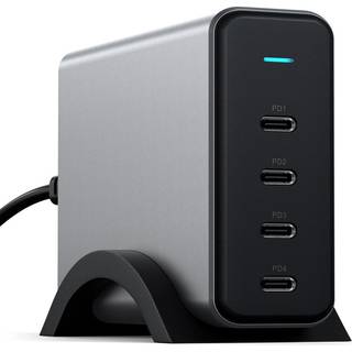 Satechi 165w Usb-c 4-port Pd Gan Charger Grå, Sort