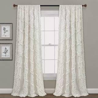 Frodig indretning ruffle diamant vindue gardin panel par 63 i x 54 i hvidt