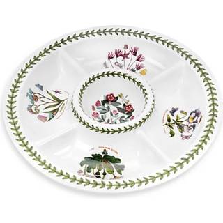 Portmeirion Botanic Garden 14"""" Chip & Dip-fad - Porcel?nsfad med diverse blomstermotiver Ideel til snacks og appetitv?kkere T?ler opvaskemaskine