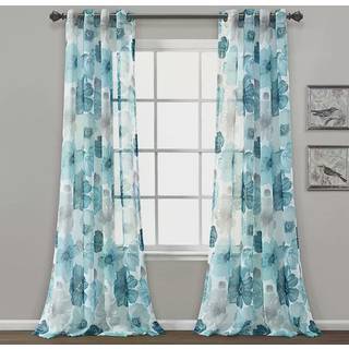 Frodig indretning Leah blomster isoleret Grommet 52 """" W x 84 """" L Red & Orange