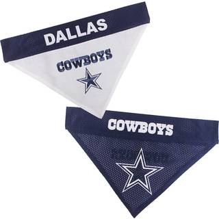 Kæledyr først NFL Dog Bandana - Dallas Cowboys Reversible Pet Bandana. 2 -sidet sportsbandana med et premium broderi team logo lille/medium. -2 S