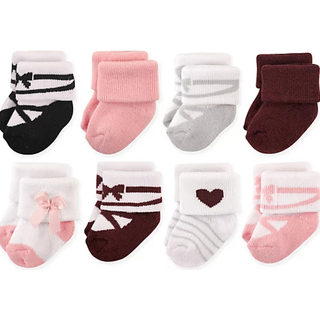 Hudson Baby Unisex Cotton Rich Newborn and Terry Socks Ballet Bourgogne 0-6 m?neder os