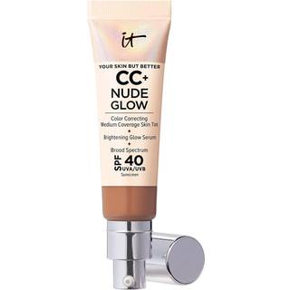 It Cosmetics CC Nude Glow Lightweight Foundation Glow Serum med SPF 40 - Med niacinamid Hyaluronsyra & grönt te -extrakt - 1.08 fl oz
