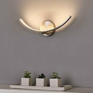 Lindby LED-væglampe Iven, bredde 34 cm, nikkel, 3.000 K