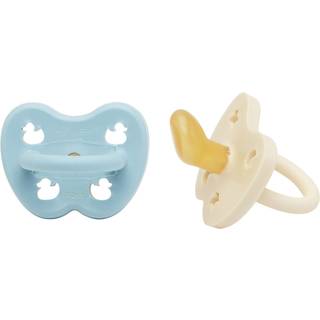Hevea Sut, 0-3mdr, Ortodontisk, Newborn, Baby Blue & Milky White - 2 stk.