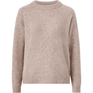Gwynn A Strikket Uldtrøje - BEIGE MELANGE - M