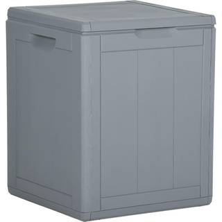 Opbevaringsboks Til Haven Pp-Rattan - Grå / 90 l / Lameldesign