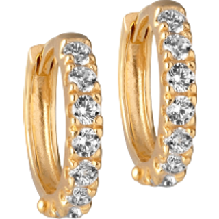 Enamel - Flora hoops i forgyldt sølv med zirkonia