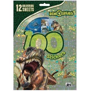 Klistermærker 100 stk + tegninger 12 stk, Dino