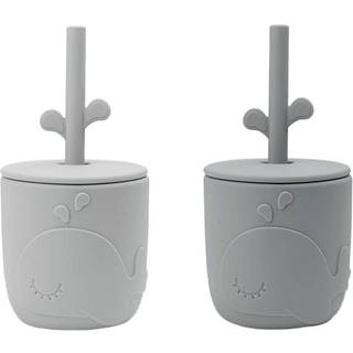 Done by deer Wally krus med peekaboo sugerør 2-pak Grey
