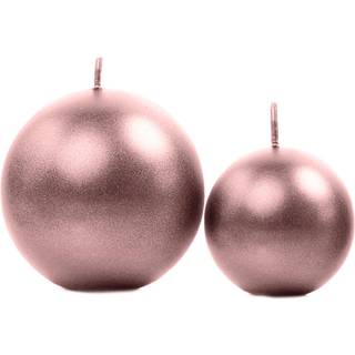 10 stk Metallic kuglelys 6 cm - Rose guld - Brændetid: 8 timer
