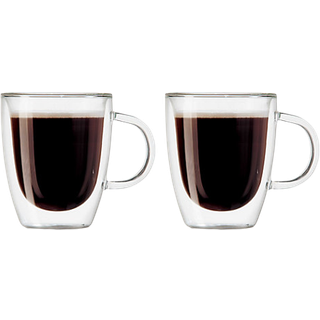 Oggi sæt med 2 dobbelt vægglas espresso kopper - 3 oz ultra klar Borosilicate glas isoleret espresso cup sæt