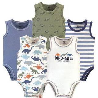 R?rt af naturen unisex baby organiske bomuld bodysuits dristige dinosaurer 6-9 m?neder