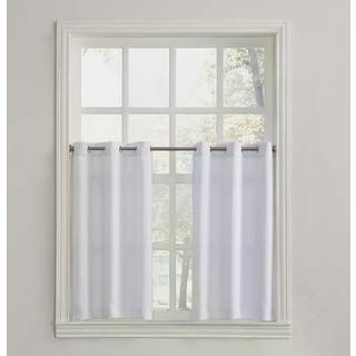 Nr. 918 Montego Casual Textured Semi-Sheer Grommet Kitchen Curtain Tier Pair 56 """" X 36 """" Navy Blue