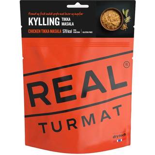Frysetørret mad / campingmad Real Turmat Chicken Tikka Masala / Kylling Tikka Masala, glutenfri, portionspakke, 500 g