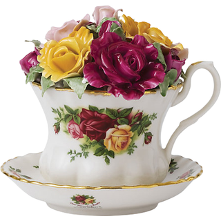 Royal Albert Old Country Roses Musical Teacup 1 Count (pakke med 1) for det meste hvidt med flerfarvet blomsterprint