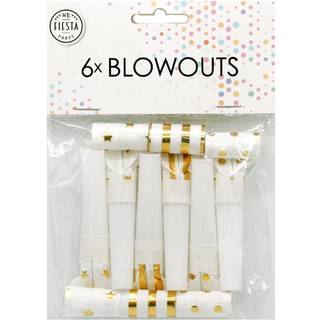 6 stk Party rysler Guld design - Blowouts