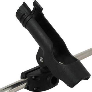 Stangholder til båd (håndliste / ræling), til 1 fiskestang, passer til rør Ø20 - 25 mm, plast, sort