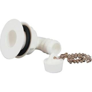 Afløbsforbindelse / bundsi Barka PIEL20, vinklet 90°, 19 mm (3/4") slange, plast, hvid