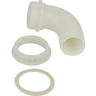 Tilslutningsnippel til tanke CAN-SB, 90°, 1 1/2", Ø38 mm, hvid, plast