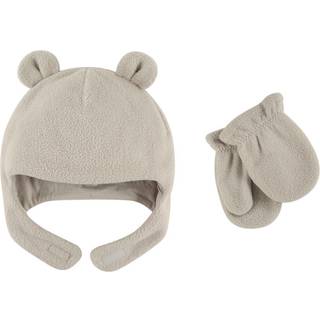 Luvable Friends Unisex Baby Beary Cosy Hat og Mitten Set Light Gray Toddler 18-24 m?neder