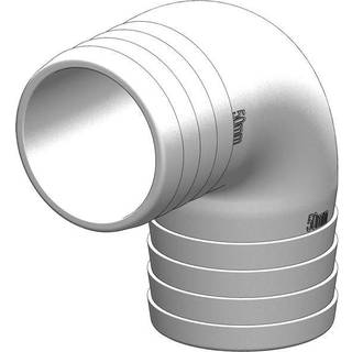Slangevinkel TruDesign Tail to Tail Connector, komposit, 90°, 51 mm (2") slange, hvid