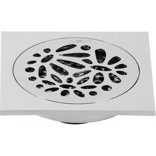 Kingston messing BSF6360C Vandl?b Floral 4 """" Square Grid Shower Drain Polised Chrome